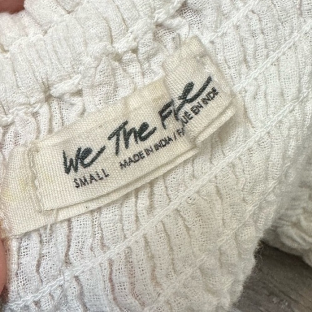 Free People/ We the free “Dancing Til Dawn”White Billowy Gauzy Peasant crop - Picture 6 of 6